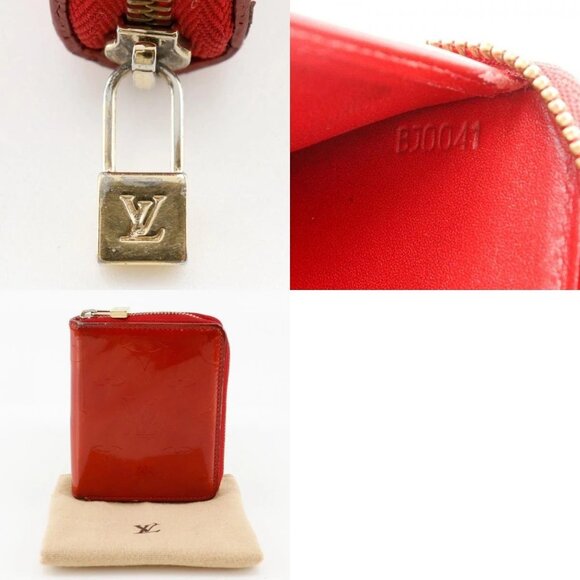 LOUIS VUITTON Bloom Bi-Fold Wallet Zip Around Rouge Red Monogram Ve... - Picture 7 of 12